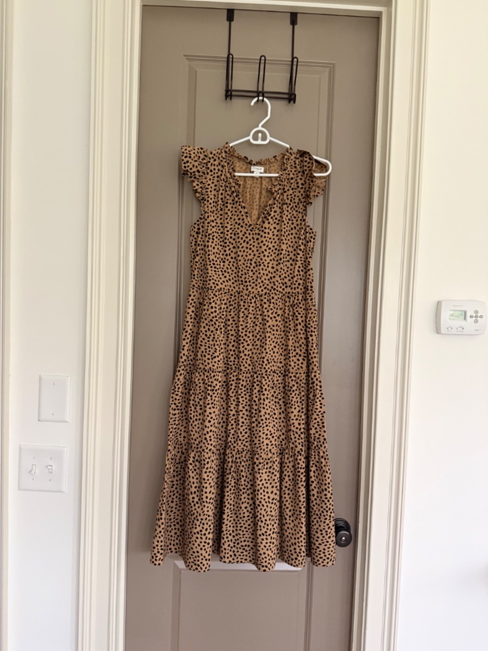 J. Crew Factory Tan Leopard-Print Midi Dress - Picture 2 of 4